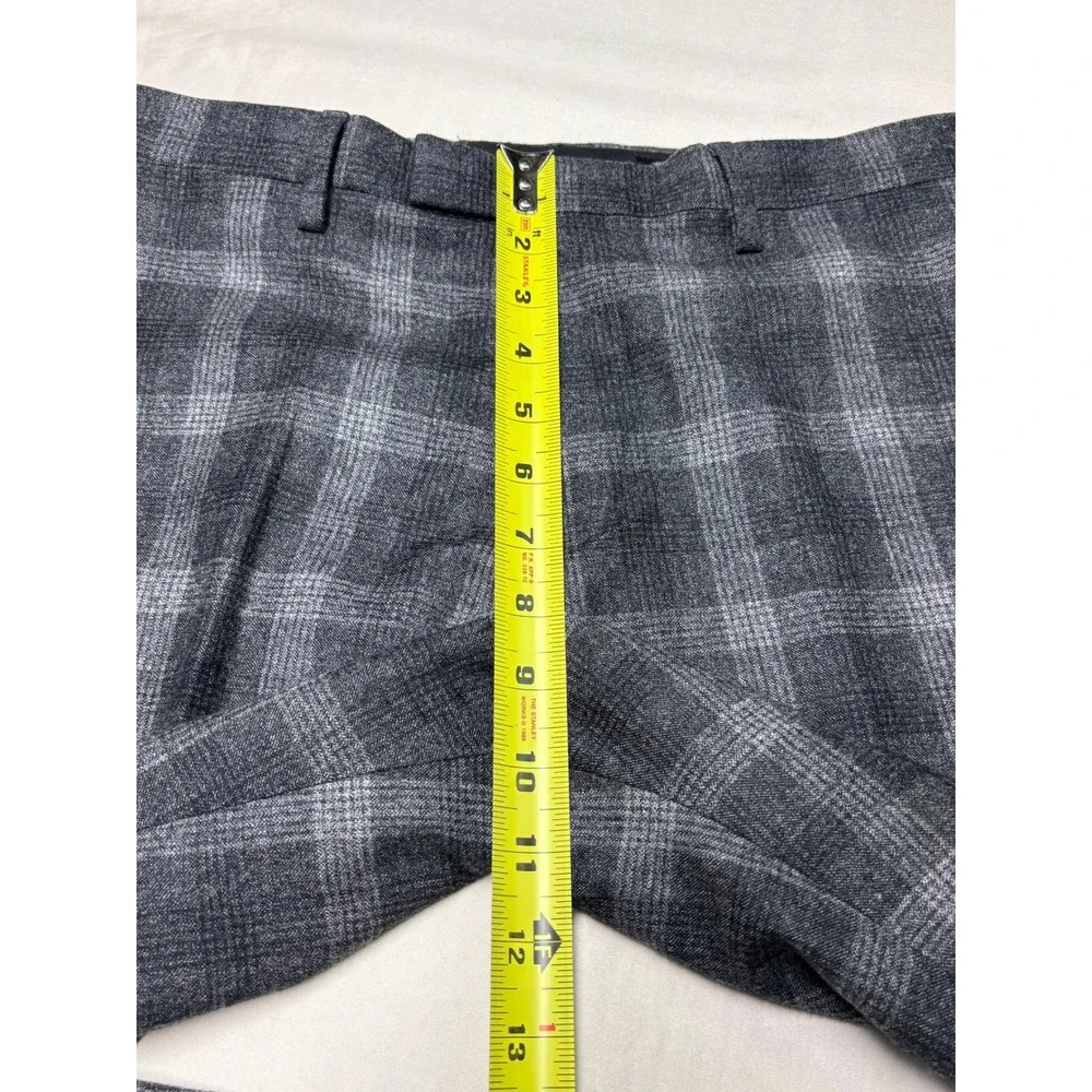 Banana Republic Mens 31x32 Slim Fit Grey Plaid 100%‎ Wool Marzotto Dress Pants